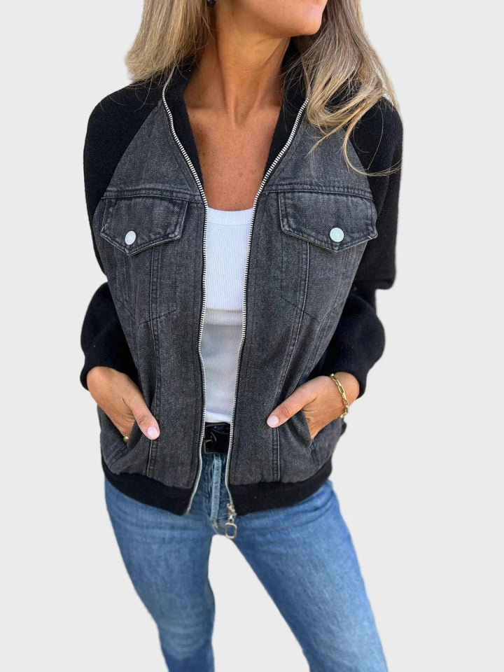 Contrast Denim Knit Jacket Jasmine's Boutique Australia