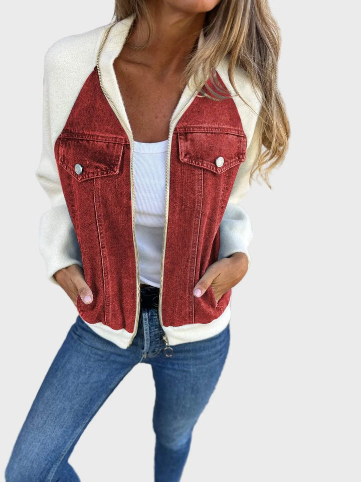Contrast Denim Knit Jacket Jasmine's Boutique Australia