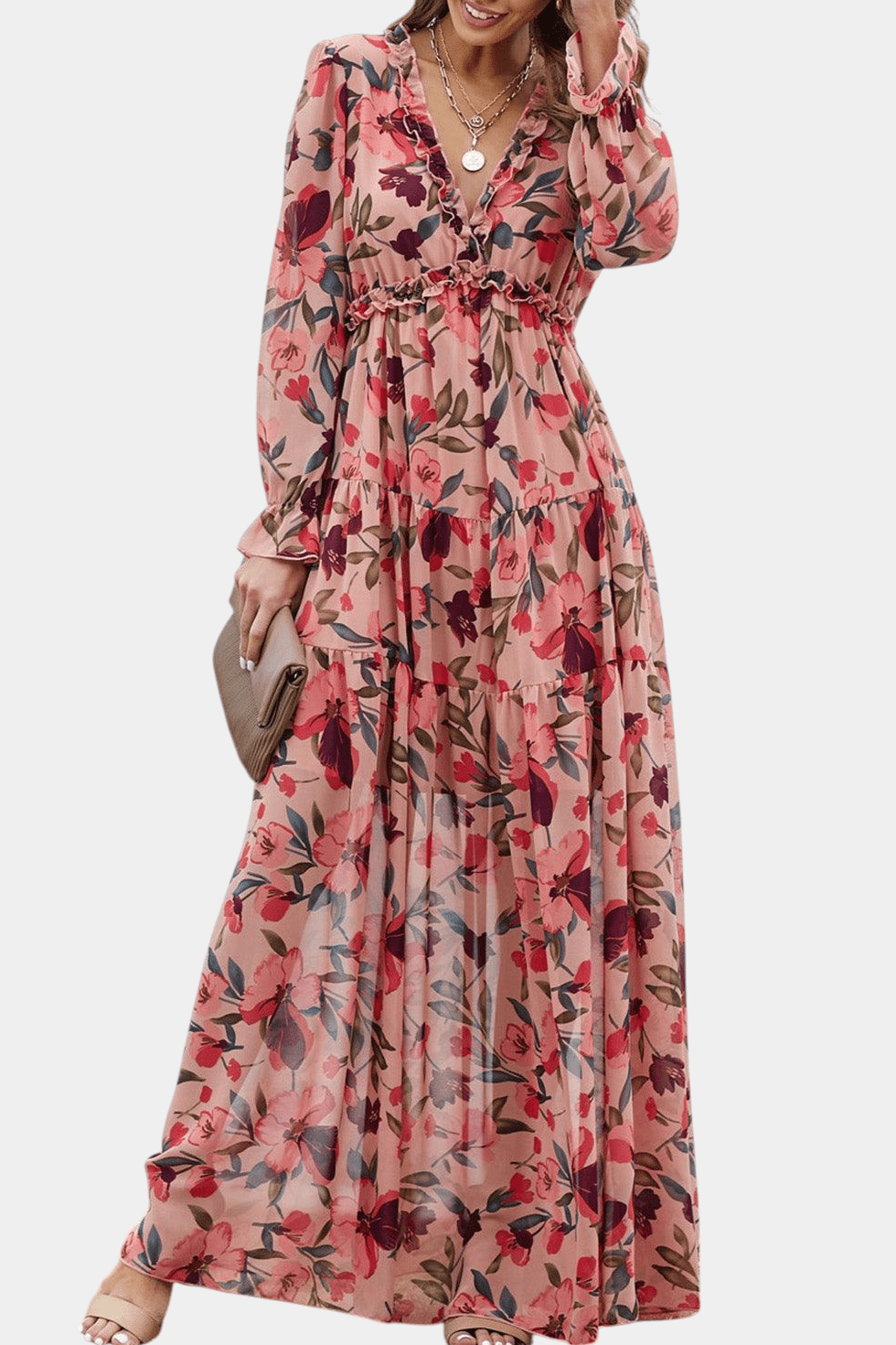 Keti | Long-Sleeve Floral Maxi Dress Liora Lane Boutique
