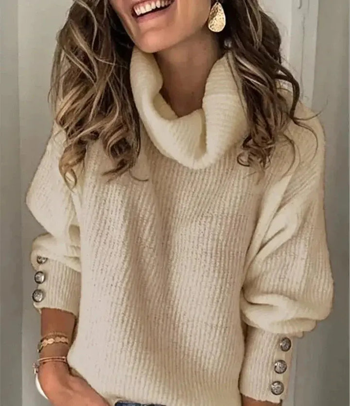 Winter Luxe Buttoned Turtleneck Sweater Jasmine's Boutique Australia