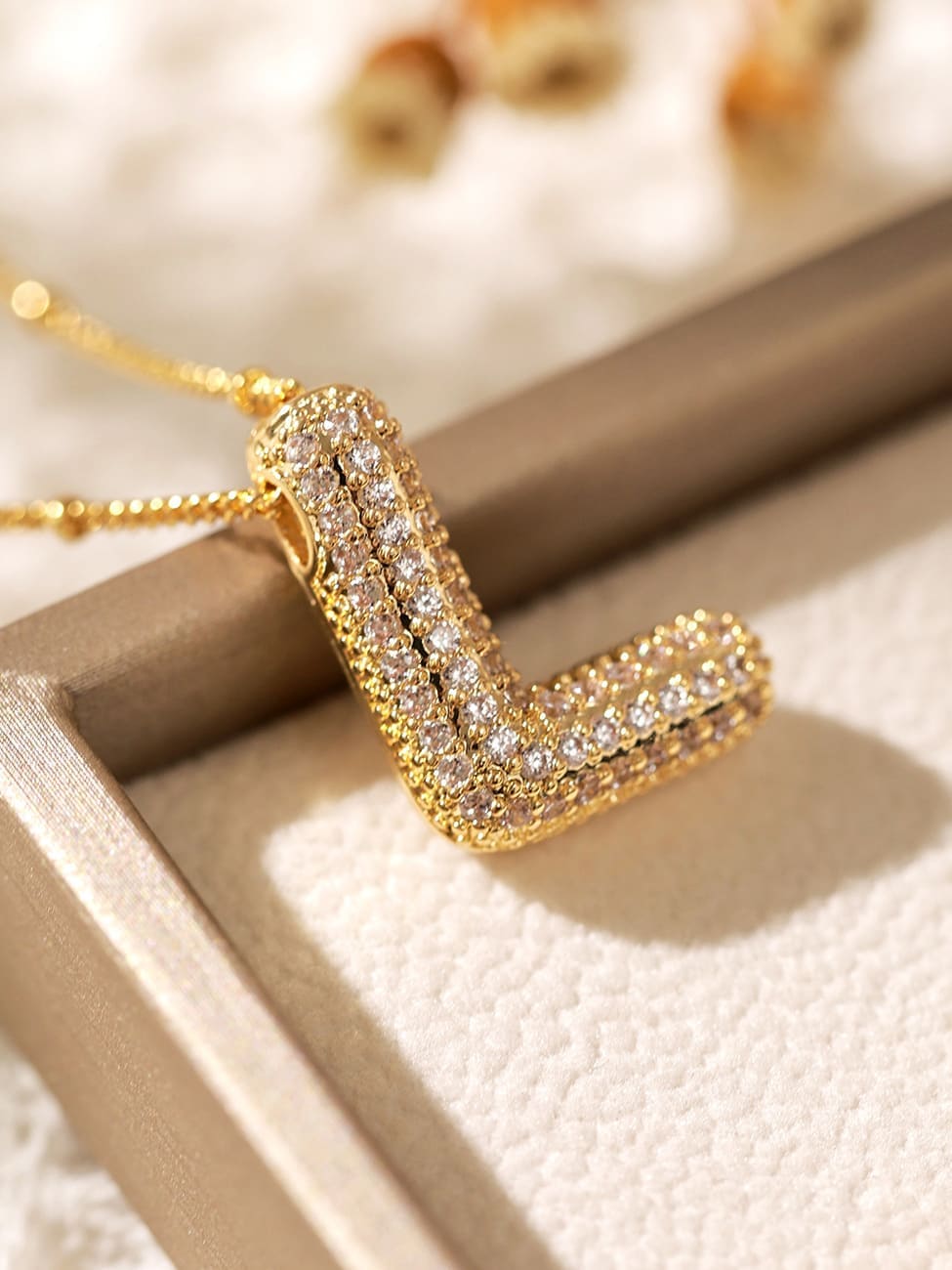 Pavé Bubble Letter Monogram Necklace Jasmine's Boutique Australia