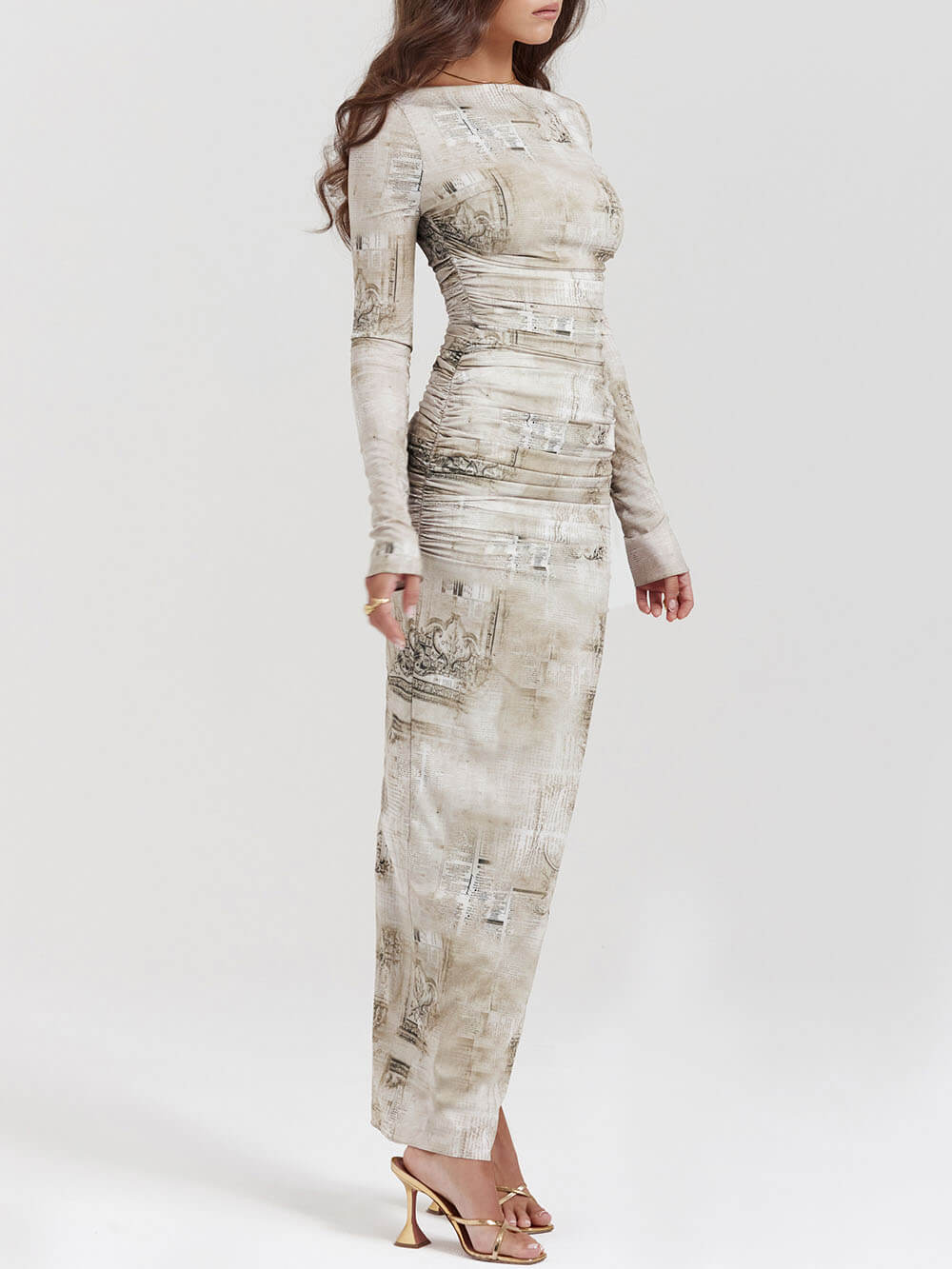 Pale Sage Print Maxi Dress Jasmine's Boutique Australia