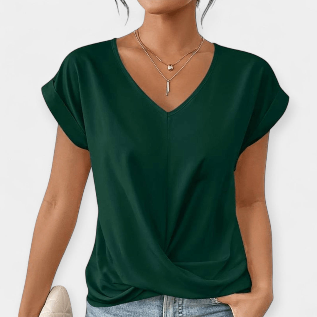 V-Neck Short Sleeve Blouse Jasmine's Boutique Australia