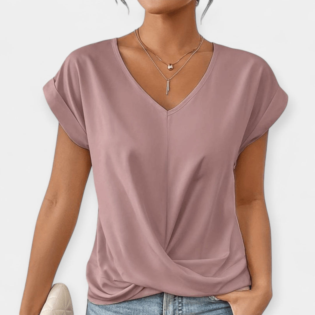 V-Neck Short Sleeve Blouse Jasmine's Boutique Australia