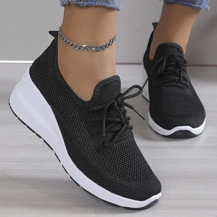 Black Knit Platform Sneakers Jasmine's Boutique Australia
