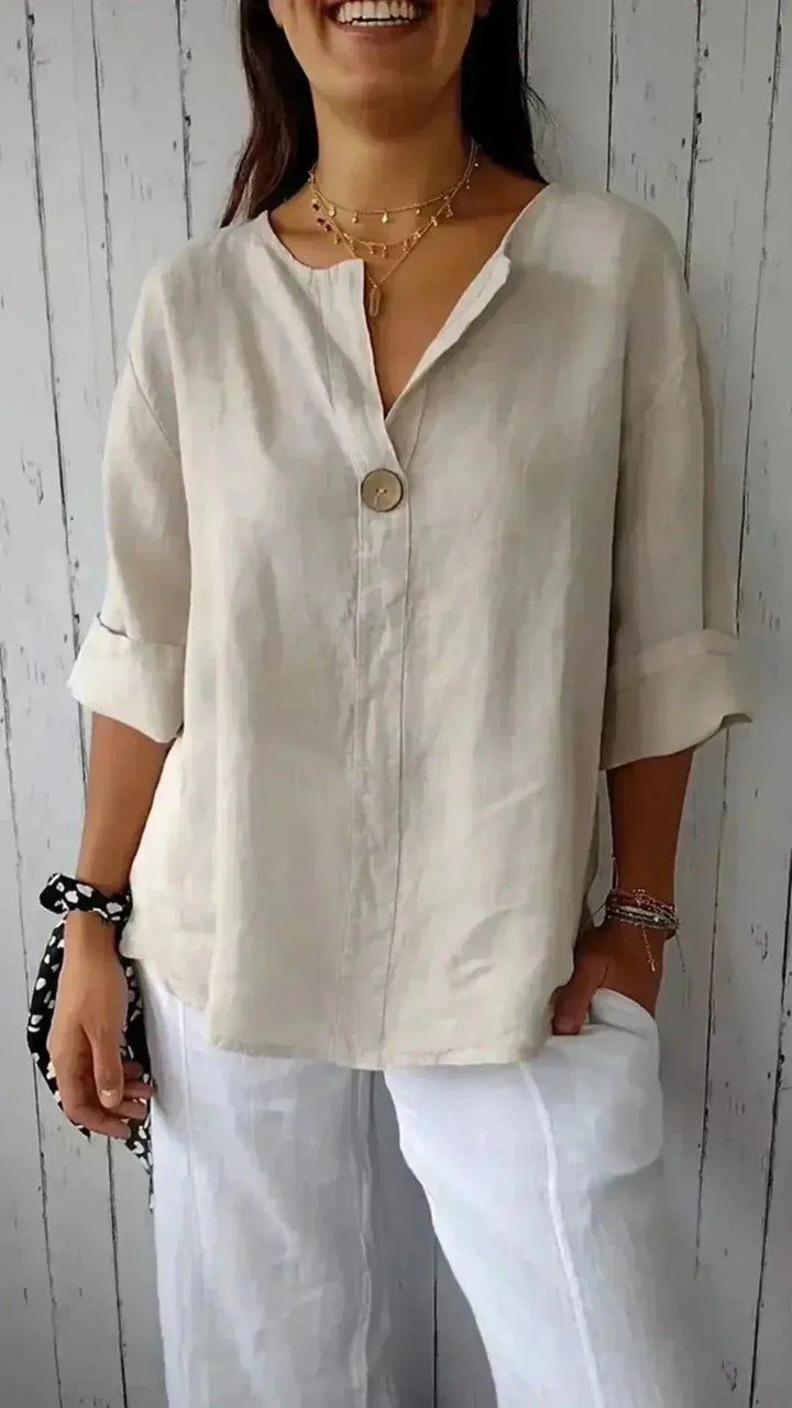 Minimalist Linen Button Blouse Jasmine's Boutique Australia