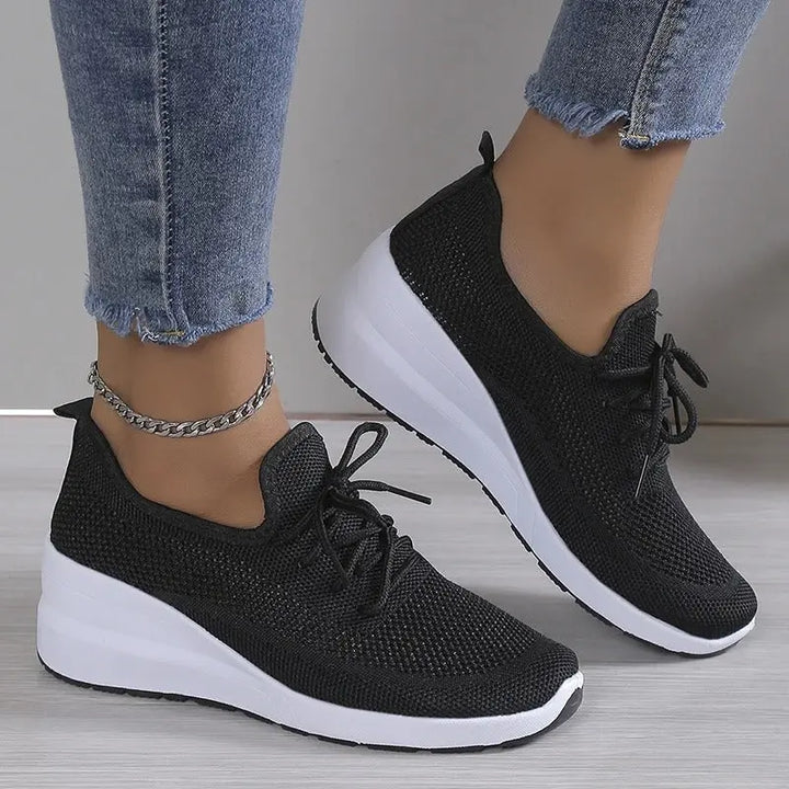 Black Knit Platform Sneakers Jasmine's Boutique Australia