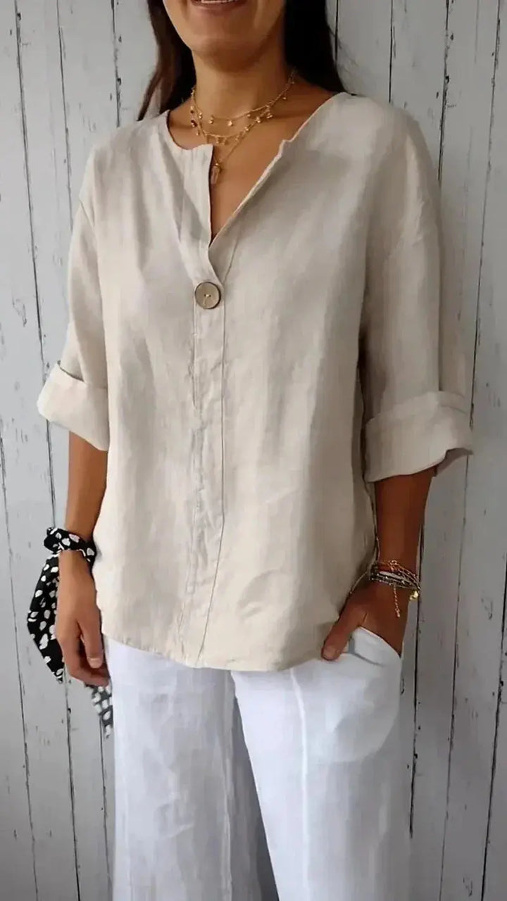 Minimalist Linen Button Blouse Jasmine's Boutique Australia