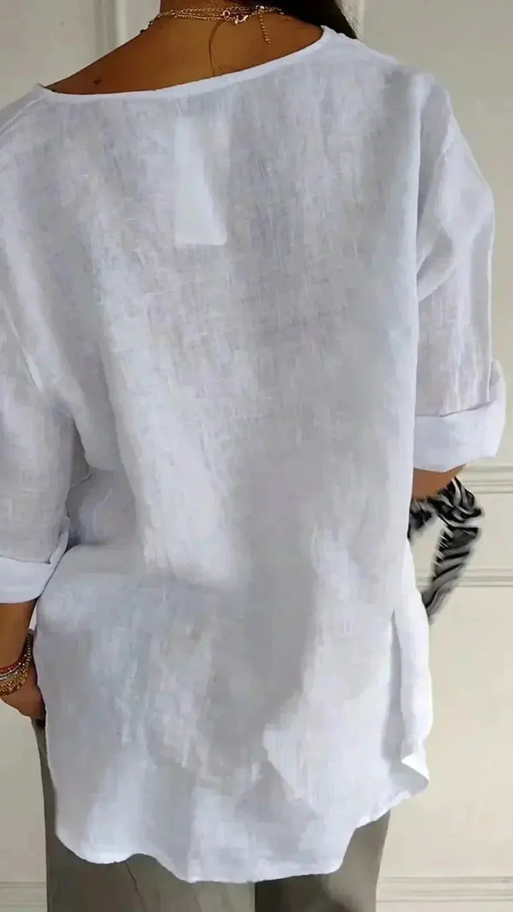 Minimalist Linen Button Blouse Jasmine's Boutique Australia