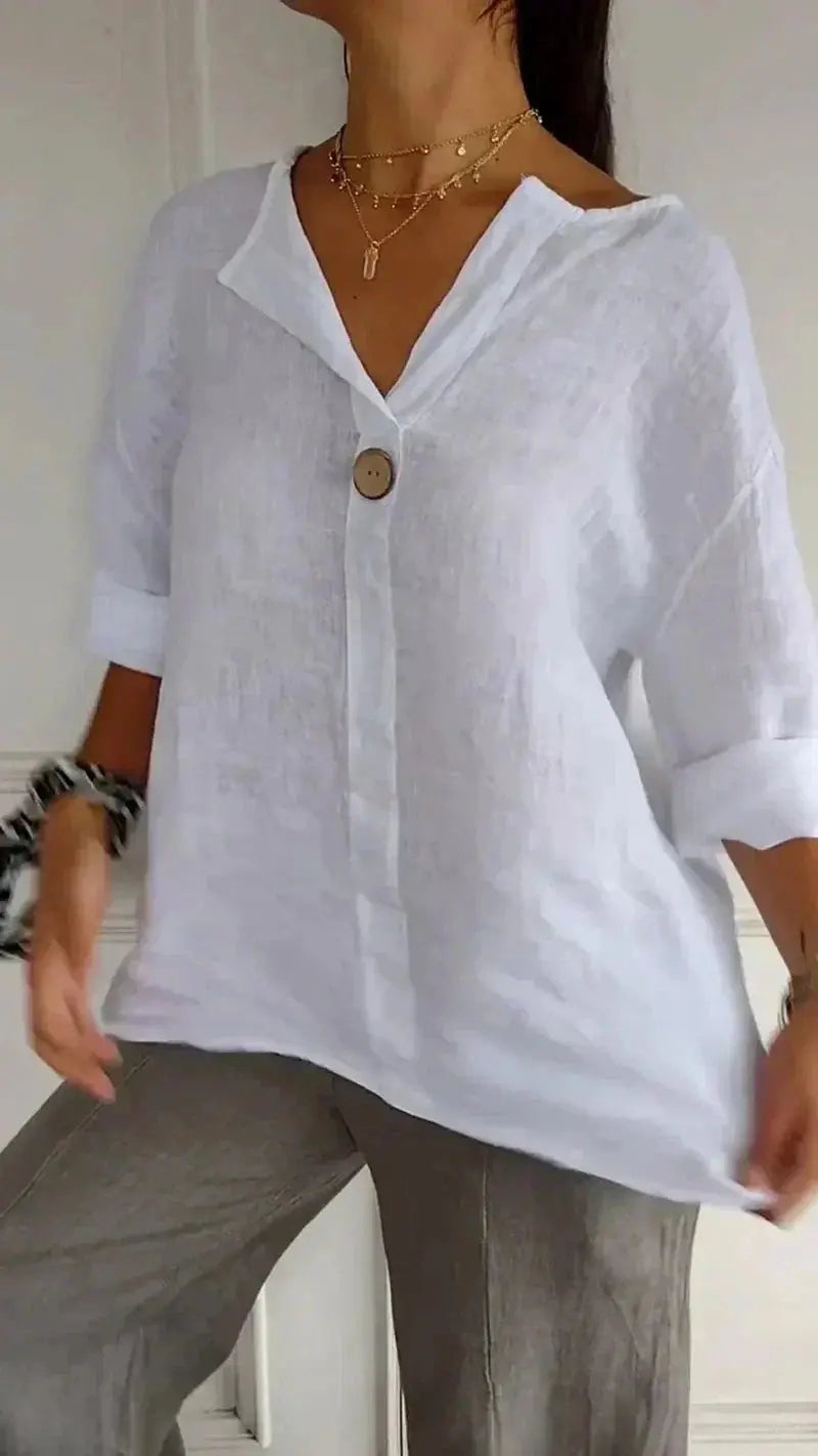 Minimalist Linen Button Blouse Jasmine's Boutique Australia