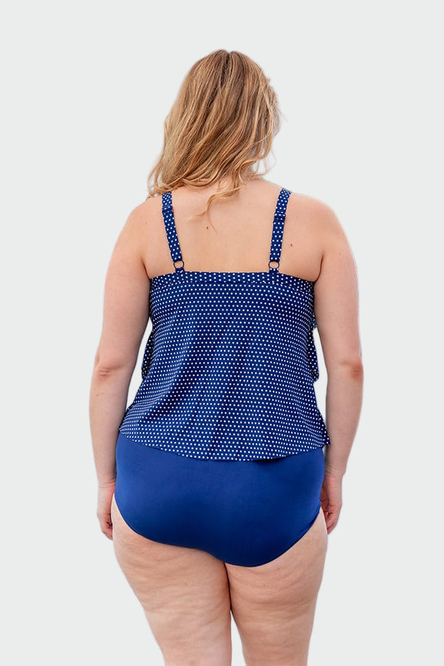 Navy Dots Tiered Tankini Top Jasmine's Boutique Australia