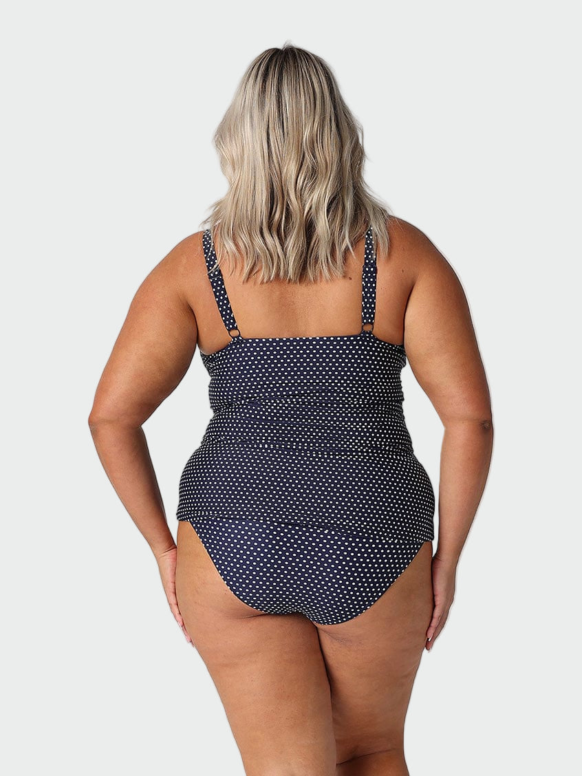 Navy Polka Dot Tankini Top Jasmine's Boutique Australia