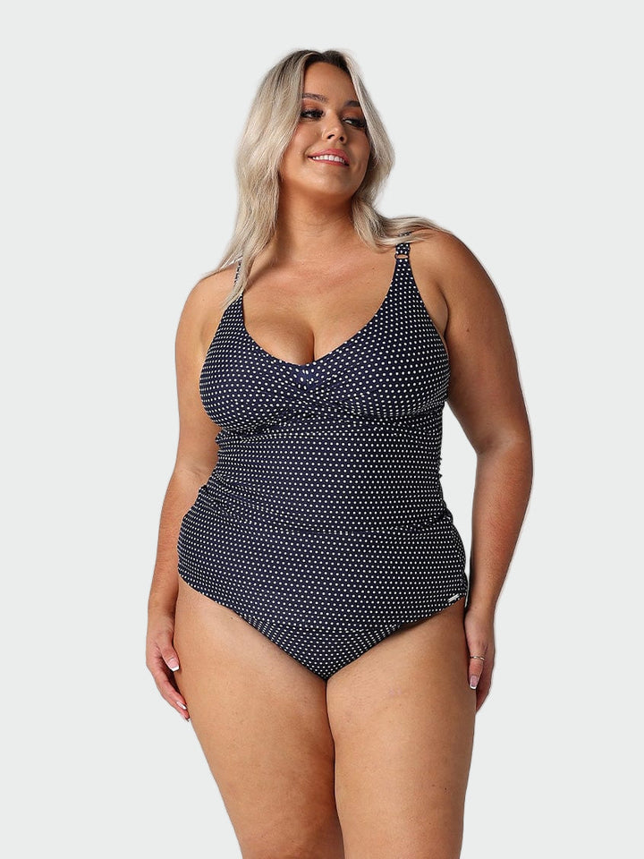 Navy Polka Dot Tankini Top Jasmine's Boutique Australia