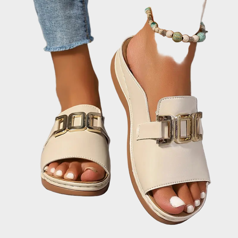 Black Buckle Comfort Sandals Jasmine's Boutique Australia