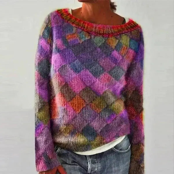 Aurora Patchwork Knit Sweater Jasmine's Boutique Australia