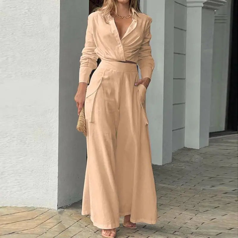 Summer Set with Knotted Shirt and High-Waisted Palazzo Pants Jasmine's Boutique Australia