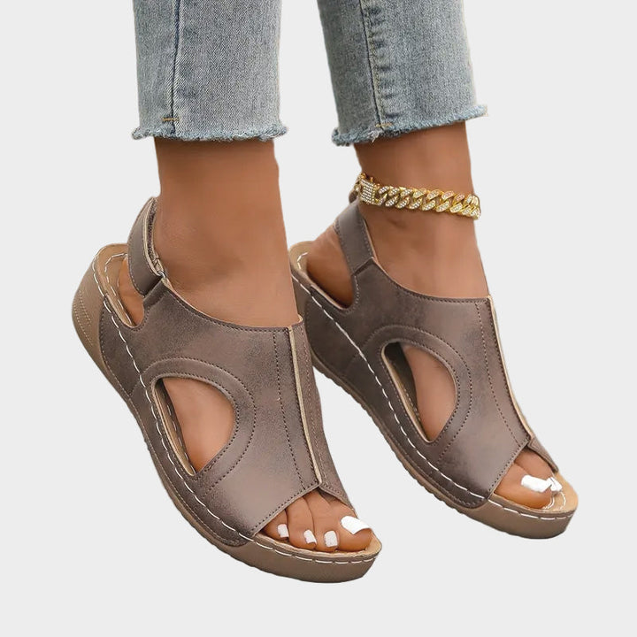 Mocha Cutout Comfort Sandals Jasmine's Boutique Australia
