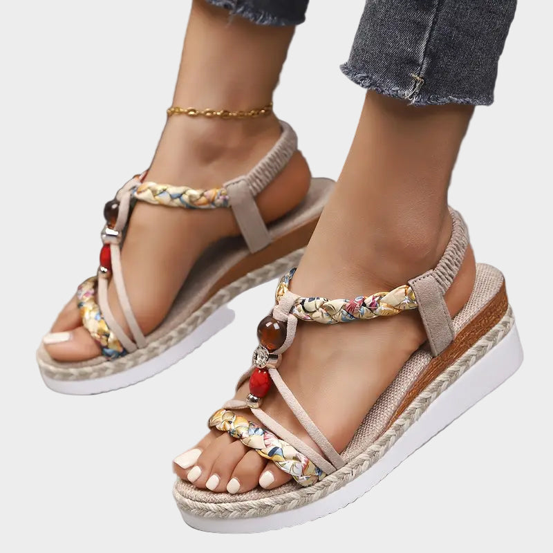 Beaded Braided Platform Sandals Jasmine's Boutique Australia