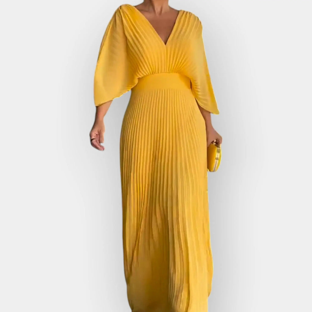 Elegant Pleated Dress with Stylish Line Jasmine's Boutique Australia