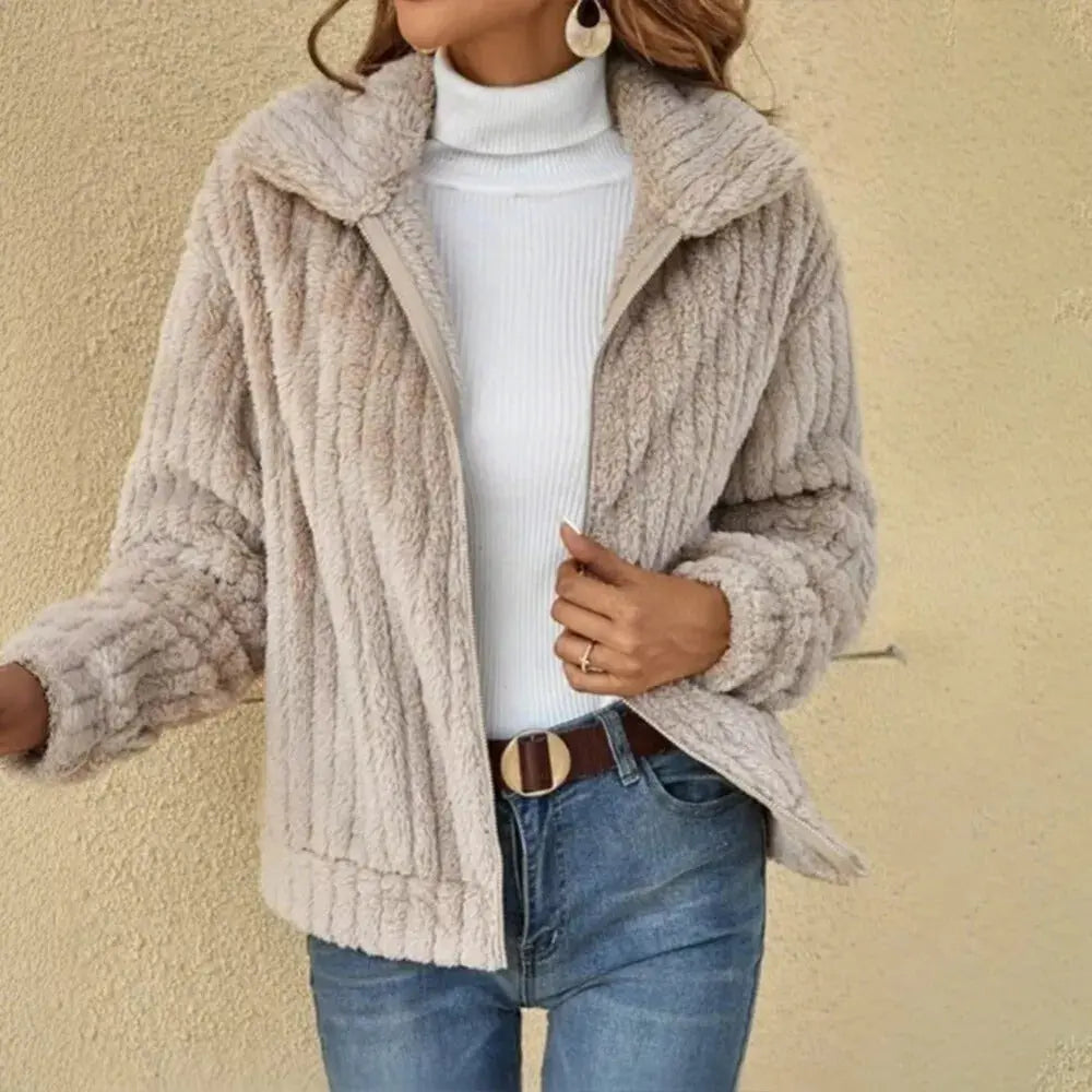 Cozy Chic Teddy Zip Jacket Jasmine's Boutique Australia