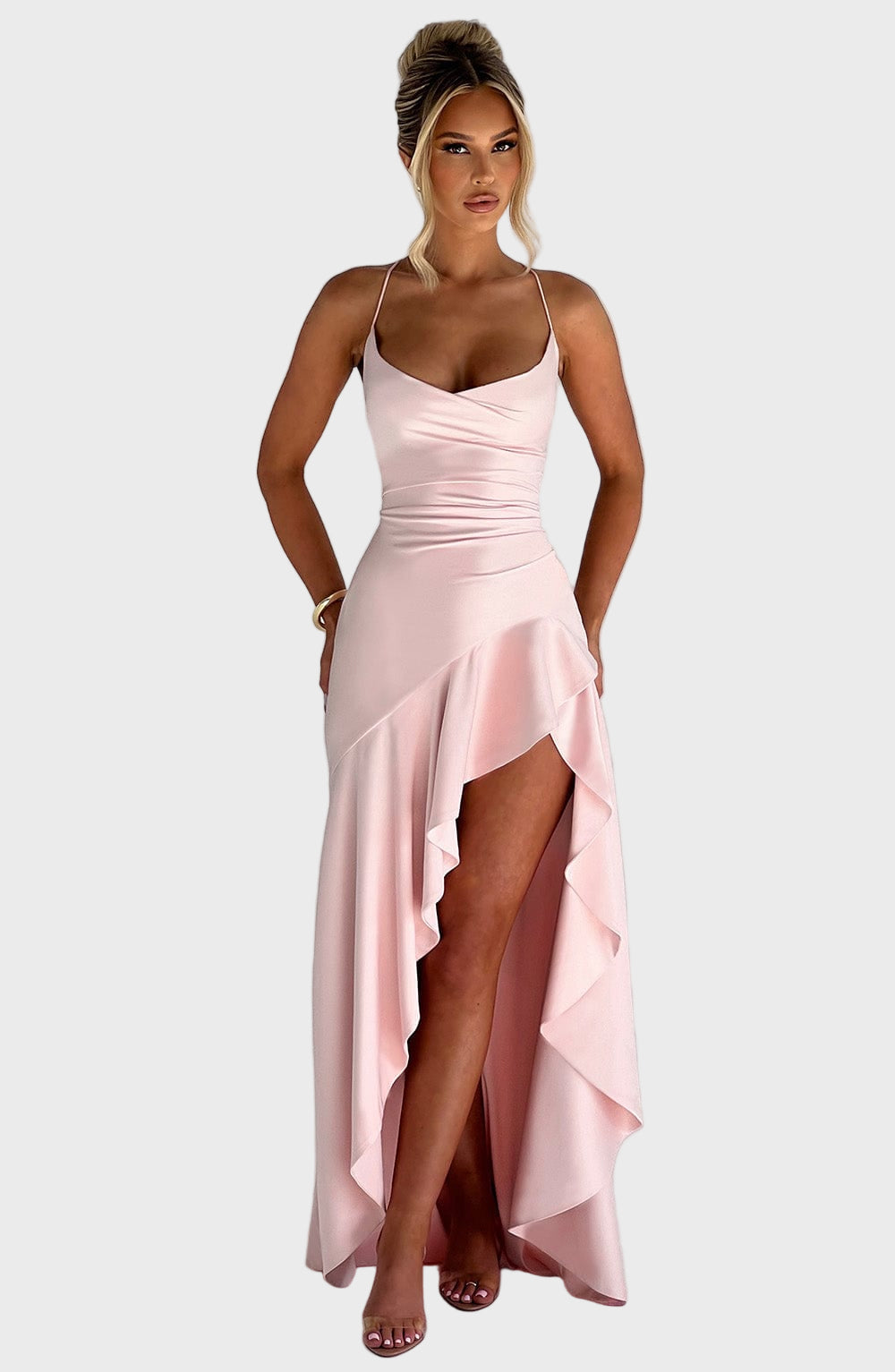 Scarlet Elegance Ruffle Maxi Dress Jasmine's Boutique Australia