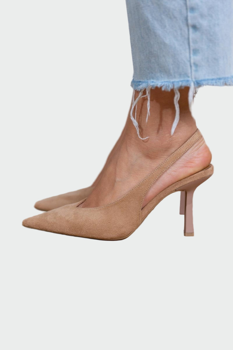 nude suede slingback pumps Jasmine's Boutique Australia