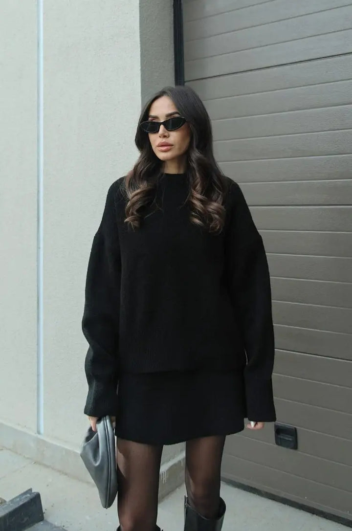 Bordeaux Chic Knit Sweater & Skirt Set Jasmine's Boutique Australia