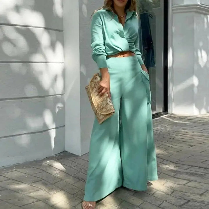 Summer Set with Knotted Shirt and High-Waisted Palazzo Pants Jasmine's Boutique Australia