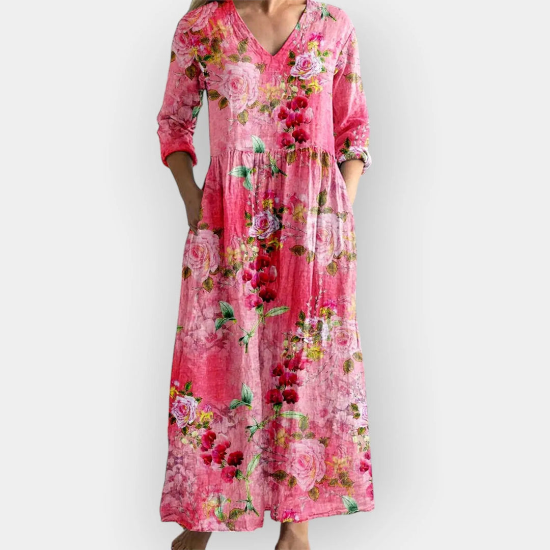 Floral Dress with Flowing Silhouette Jasmine's Boutique Australia