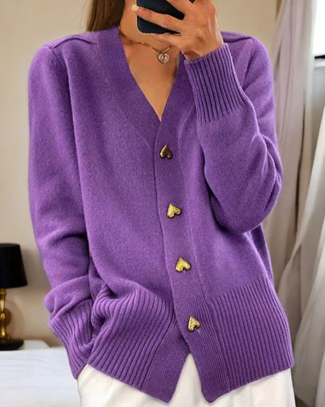 Caitlin | Elegant Cardigan  Liora Lane Boutique #1851 Chasie Violet / UK 16-18 (XL) 39.95