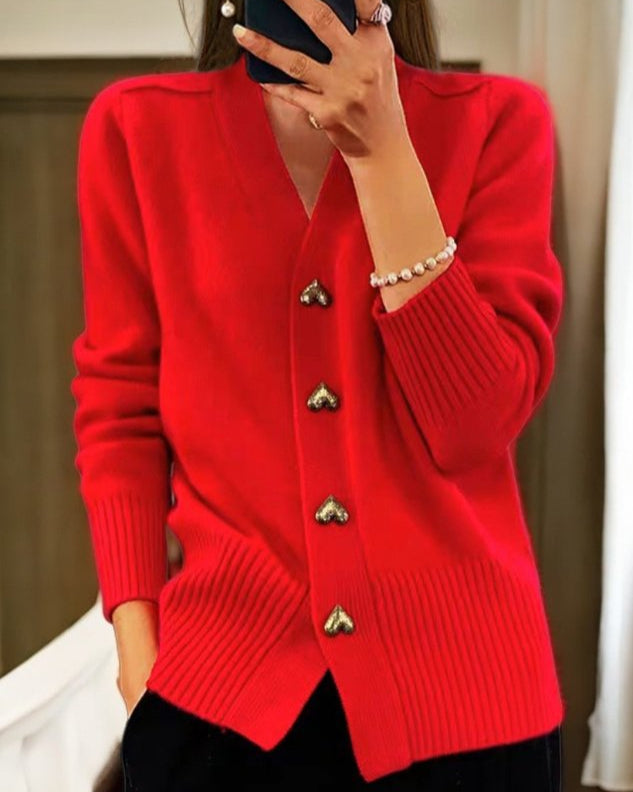 Caitlin | Elegant Cardigan  Liora Lane Boutique #1851 Chasie Red / UK 16-18 (XL) 39.95