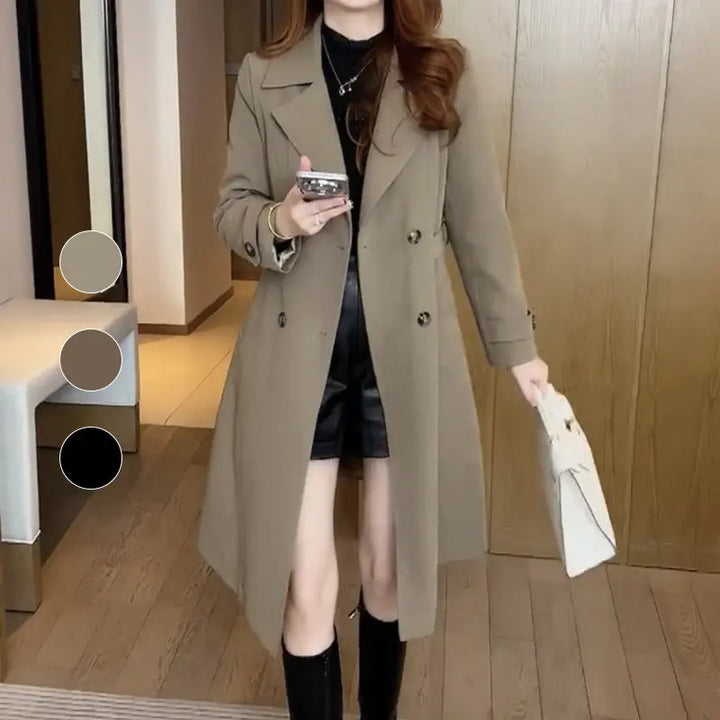 Noir Classic Double-Breasted Coat Jasmine's Boutique Australia