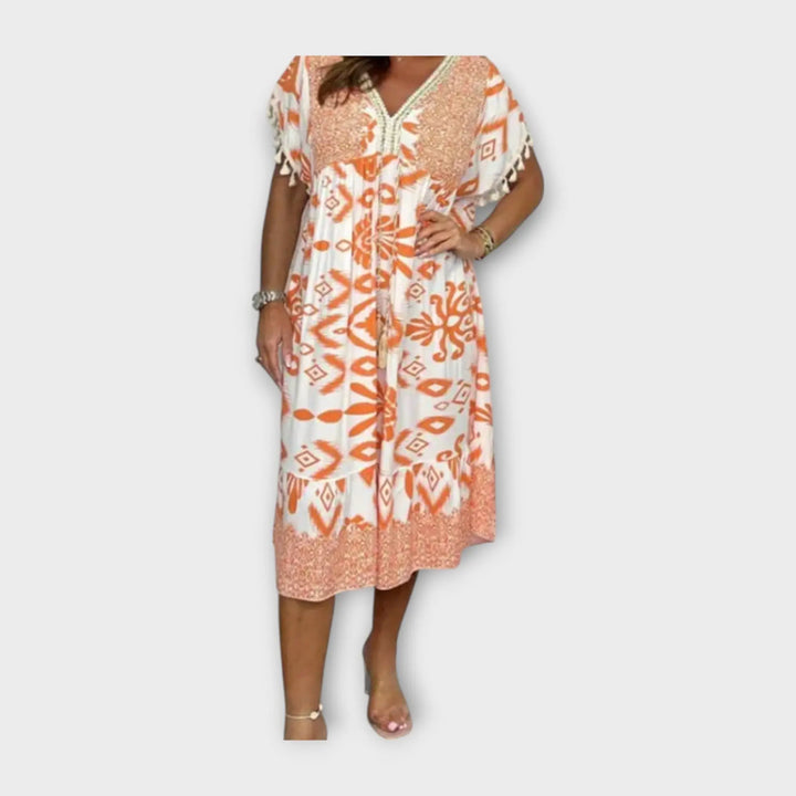 Knee-Length Kaftan with Patterns and Cord Jasmine's Boutique Australia