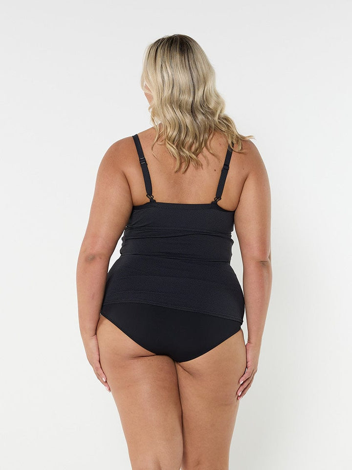 Black Honey Comb Ruched Underwire Tankini Top Jasmine's Boutique Australia
