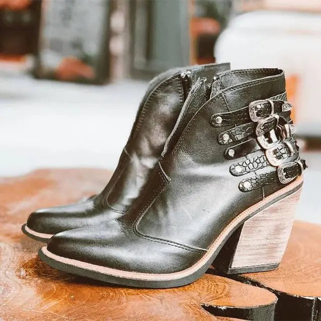Saddle Ridge Buckle Ankle Boots Jasmine's Boutique Australia