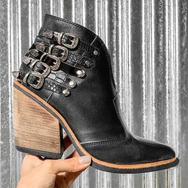 Saddle Ridge Buckle Ankle Boots Jasmine's Boutique Australia