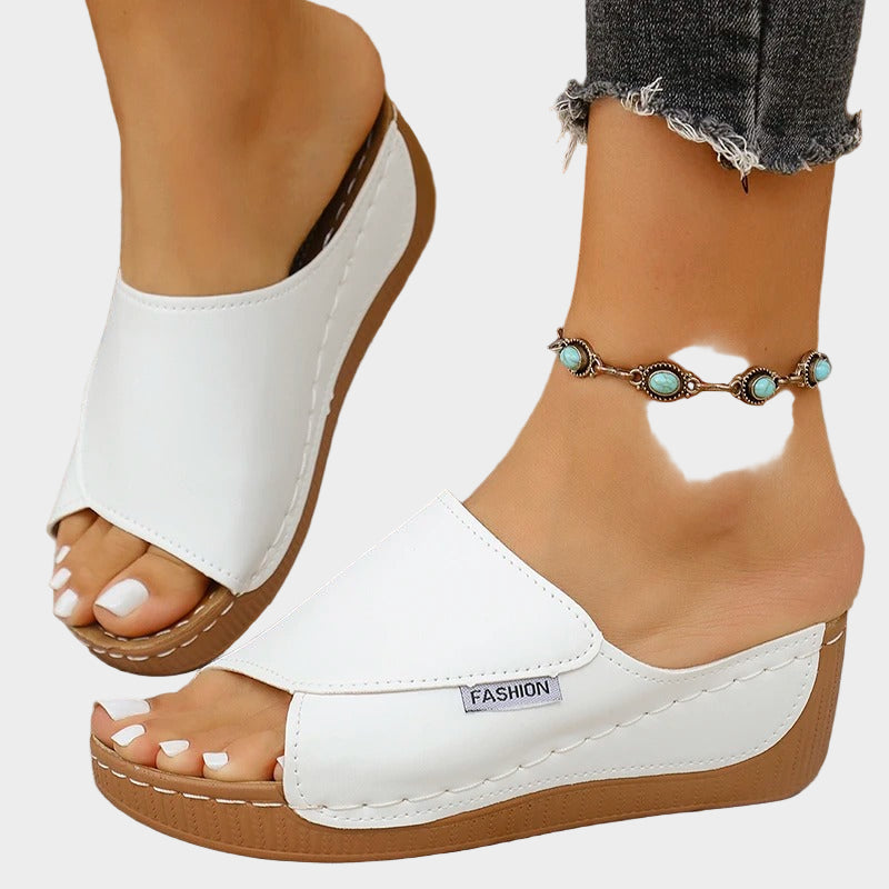 Black Slip-On Wedge Sandals Jasmine's Boutique Australia