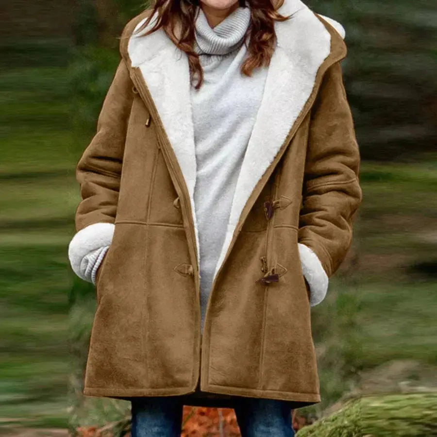 Navy Haven Faux Shearling Coat Jasmine's Boutique Australia
