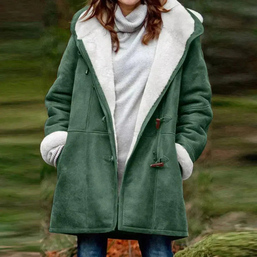 Navy Haven Faux Shearling Coat Jasmine's Boutique Australia