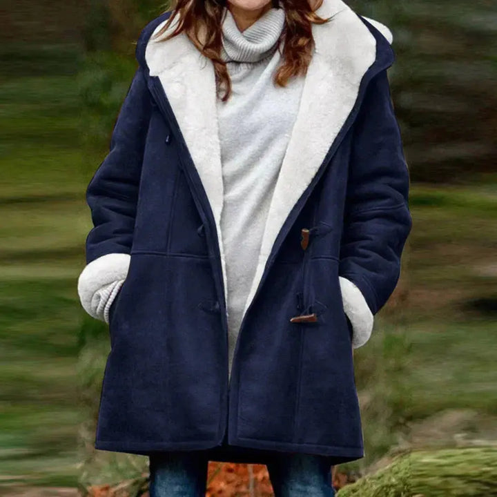 Navy Haven Faux Shearling Coat Jasmine's Boutique Australia