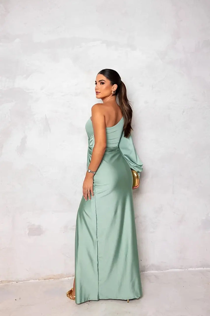 Sculpted Elegance Satin Dress Jasmine's Boutique Australia
