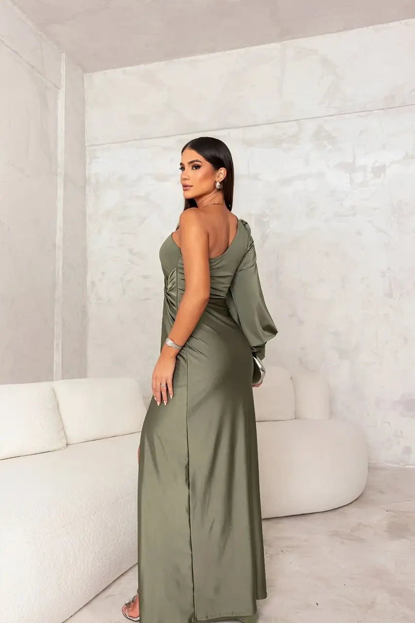 Sculpted Elegance Satin Dress Jasmine's Boutique Australia