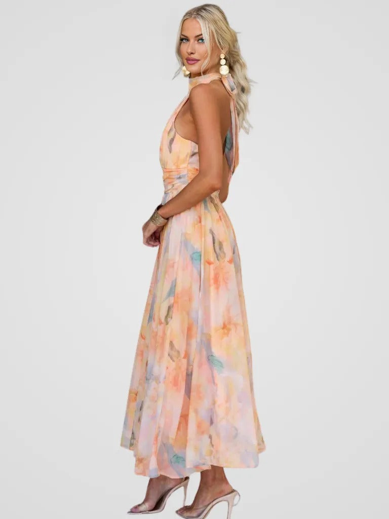 Sunset Mirage Halter Maxi Dress Jasmine's Boutique Australia